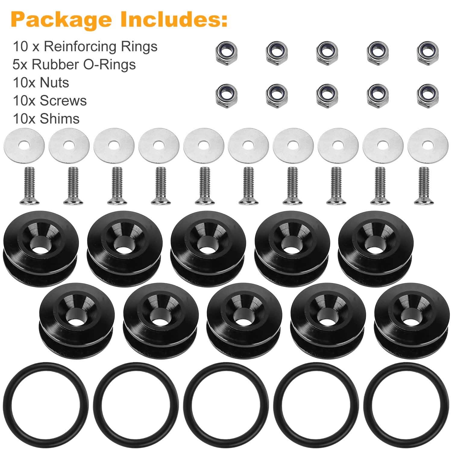 5-Set: Car Quick Release Bumper Fasteners Automotive - Tophatter Daily Deals