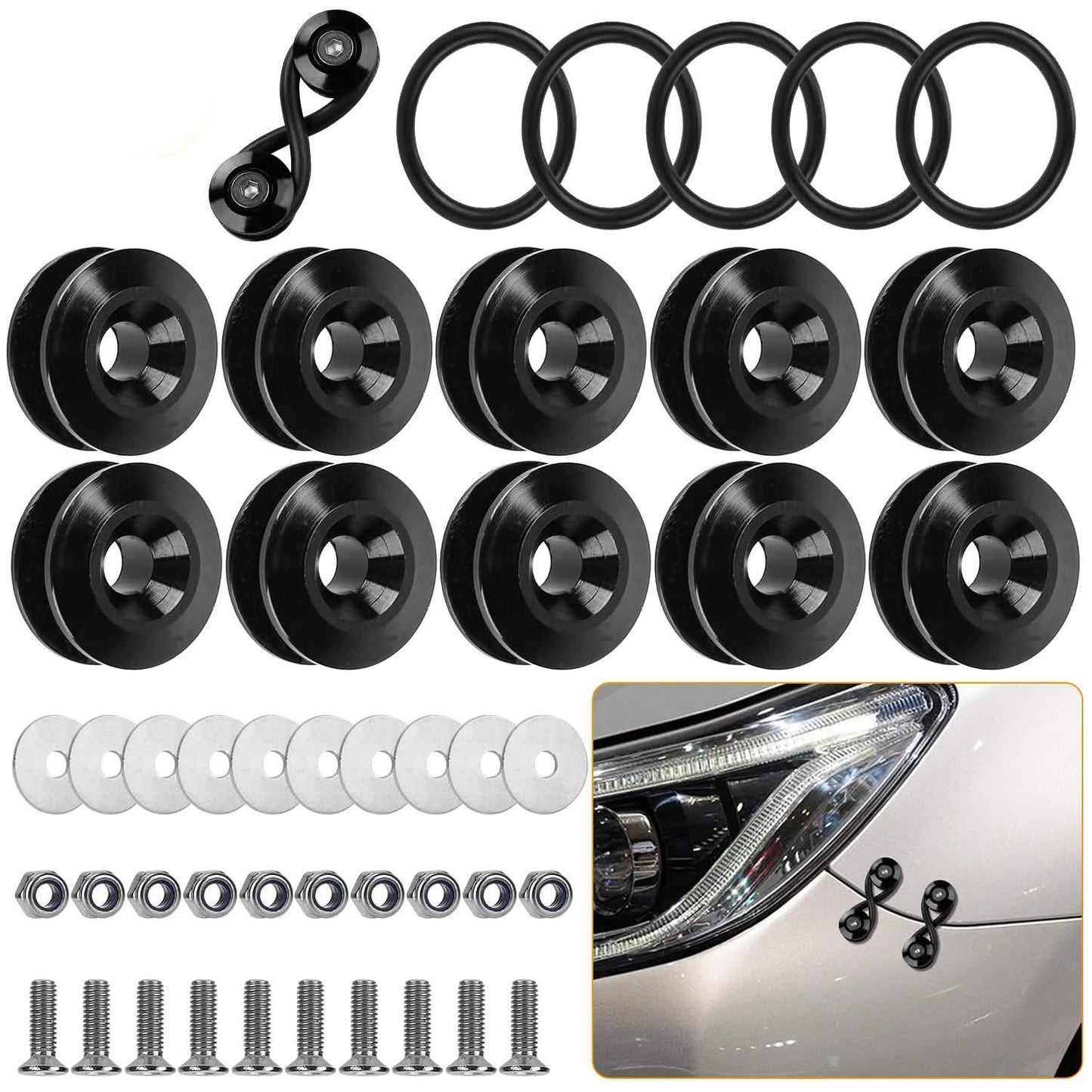 5-Set: Car Quick Release Bumper Fasteners Automotive - Tophatter Daily Deals