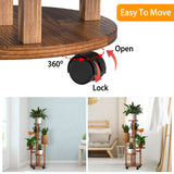 5-Tier Plant Stand with 4 Detachable Wheels Wooden Plant Pot Rolling Shelf Furniture & Decor - Tophatter Daily Deals