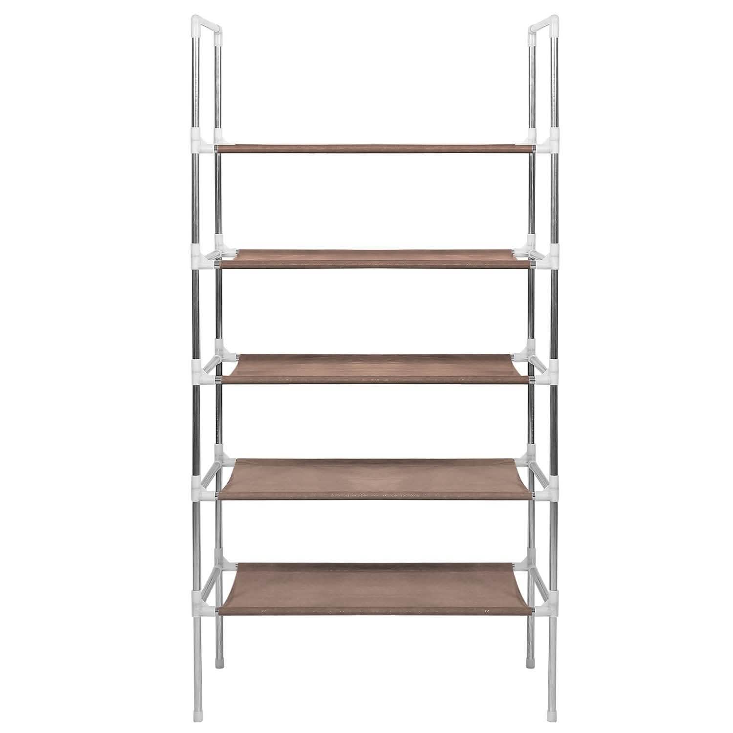 5-Tiers Shoe Rack Shelves 15 Pairs Shoe Oraganizer Brown Storage & Organization - Tophatter Daily Deals
