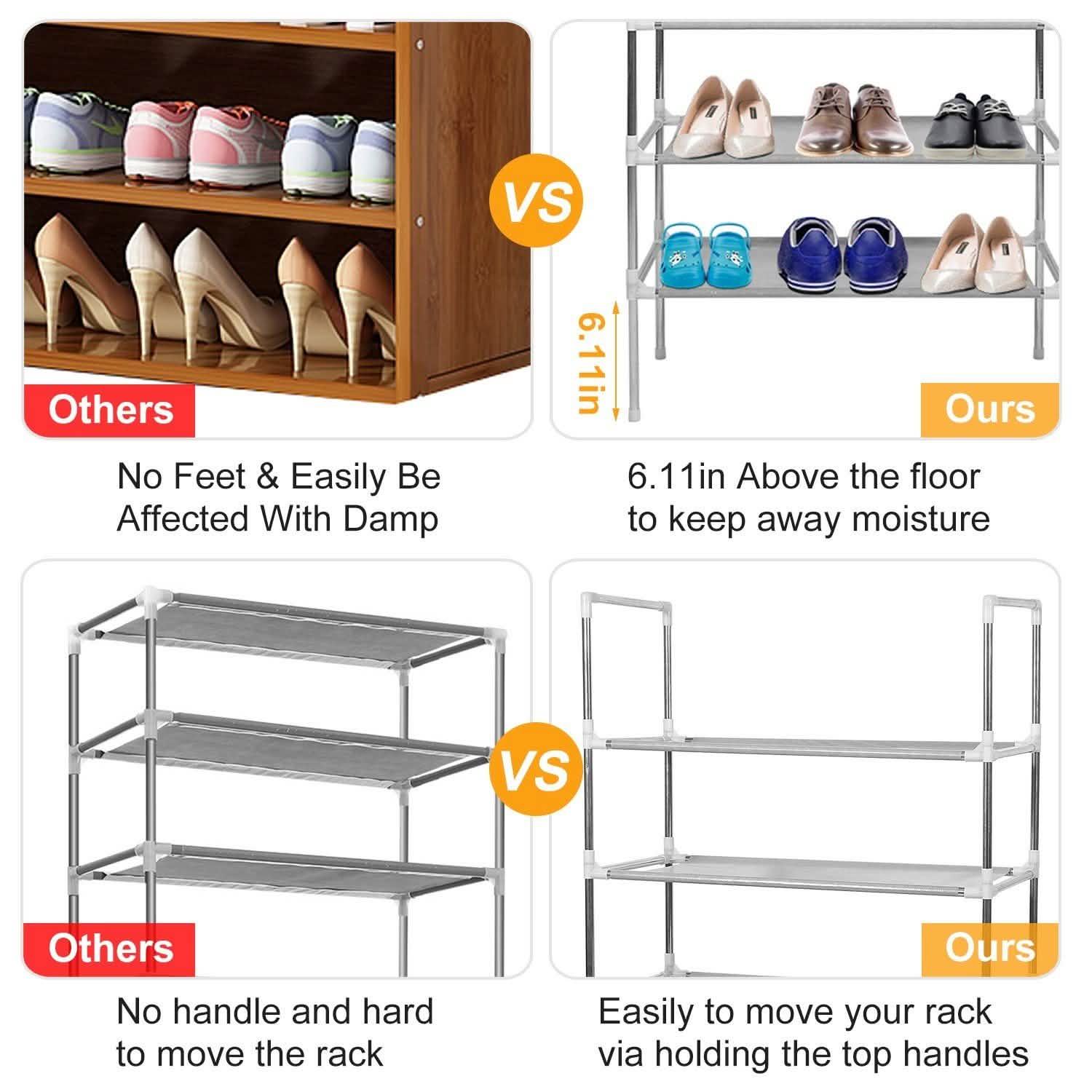 5-Tiers Shoe Rack Shelves 15 Pairs Shoe Oraganizer Storage & Organization - Tophatter Daily Deals