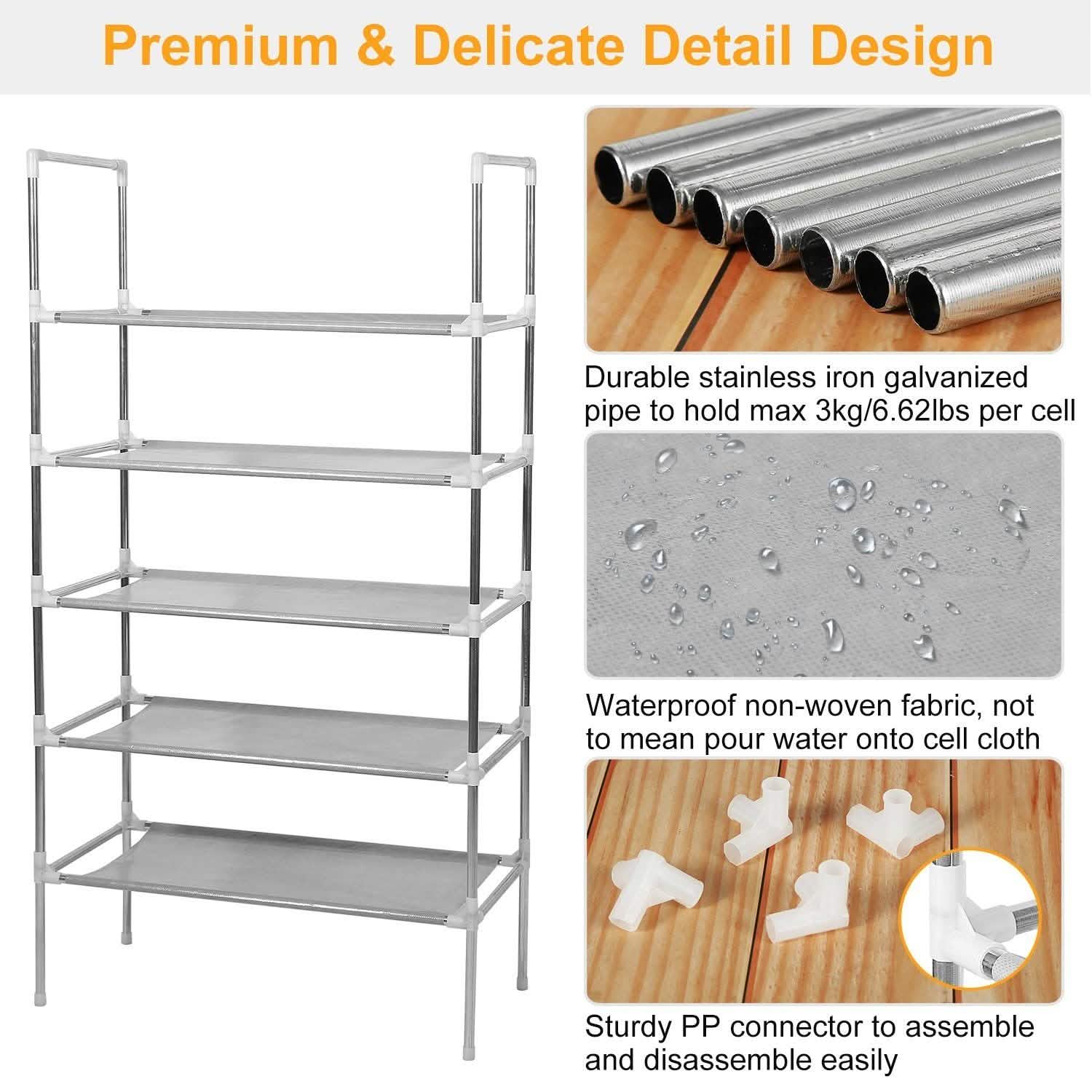 5-Tiers Shoe Rack Shelves 15 Pairs Shoe Oraganizer Storage & Organization - Tophatter Daily Deals
