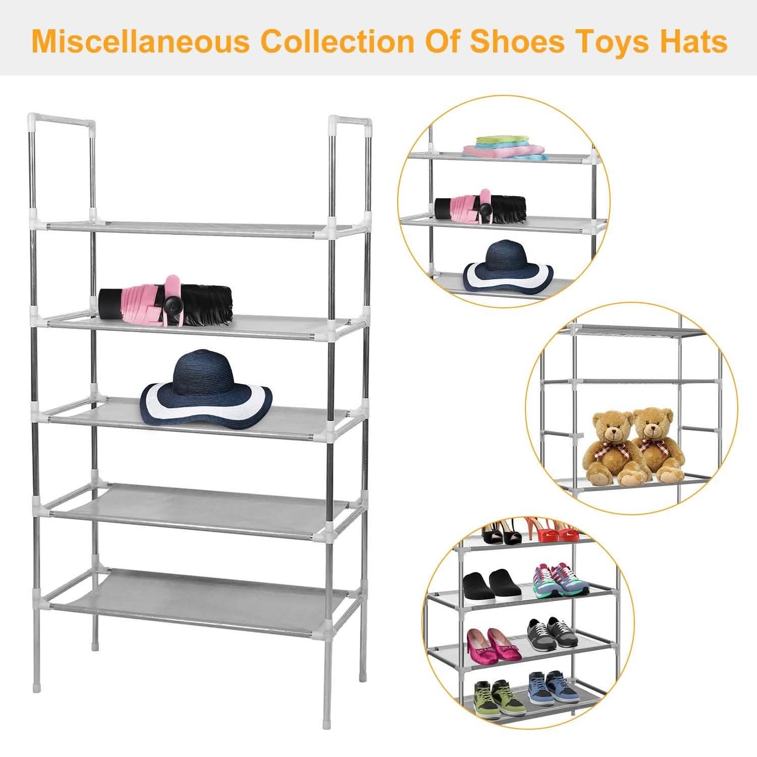 5-Tiers Shoe Rack Shelves 15 Pairs Shoe Oraganizer Storage & Organization - Tophatter Daily Deals