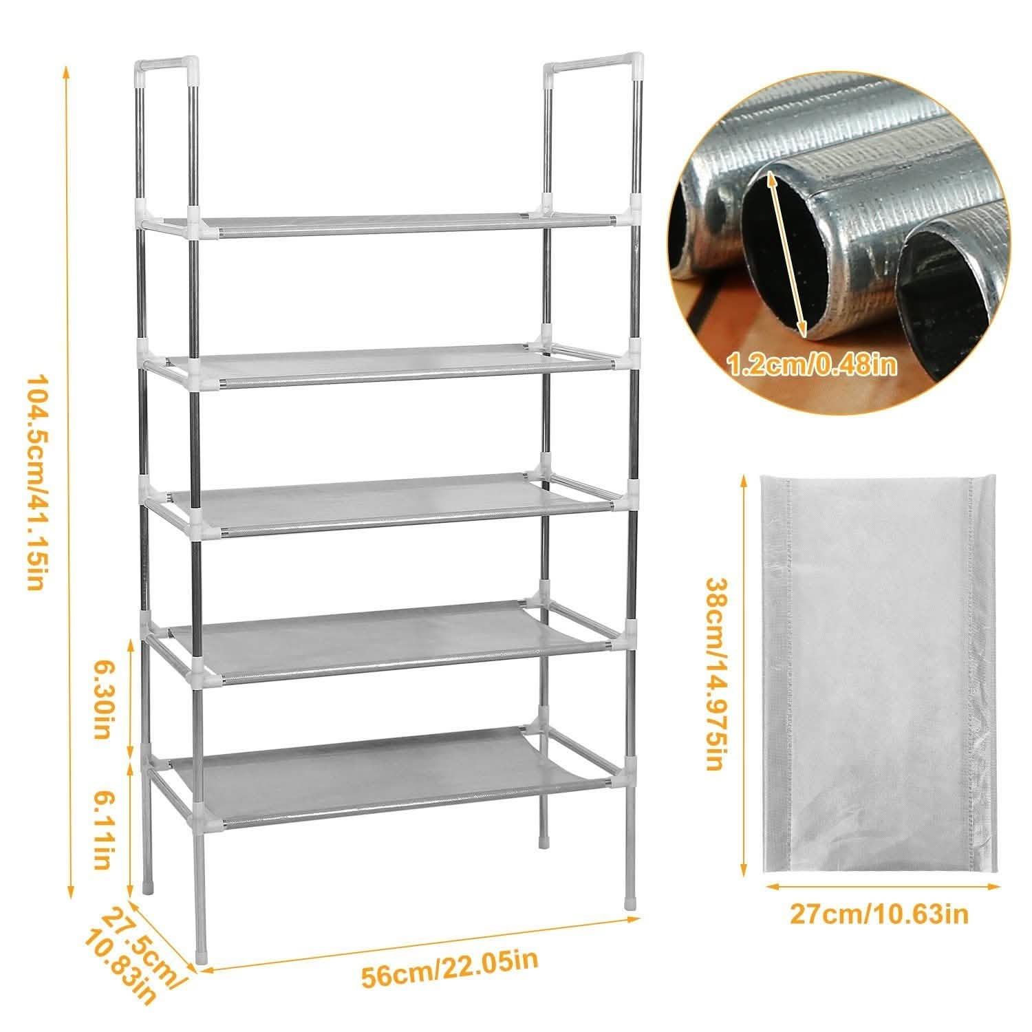 5-Tiers Shoe Rack Shelves 15 Pairs Shoe Oraganizer Storage & Organization - Tophatter Daily Deals