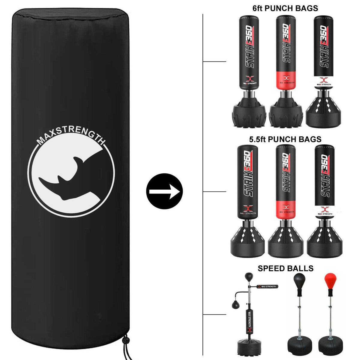 Punch Bag Stand UK - 6ft Boxing Free Standing Punch Bag Stand MMA Martial Arts Punching Gloves Sets Exercise & Fitness - Tophatter Daily Deals