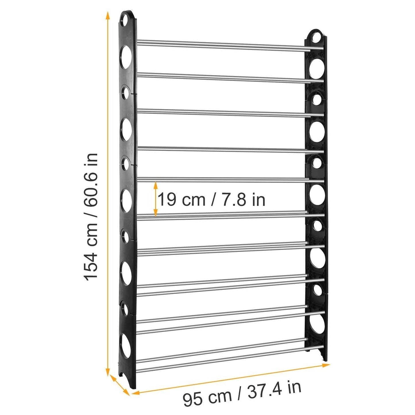 50-Pair Shoe Rack Storage Organizer 10-Tier Portable Wardrobe Tower Storage & Organization - Tophatter Daily Deals