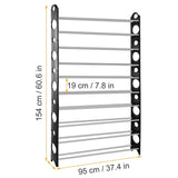 50-Pair Shoe Rack Storage Organizer 10-Tier Portable Wardrobe Tower Storage & Organization - Tophatter Daily Deals