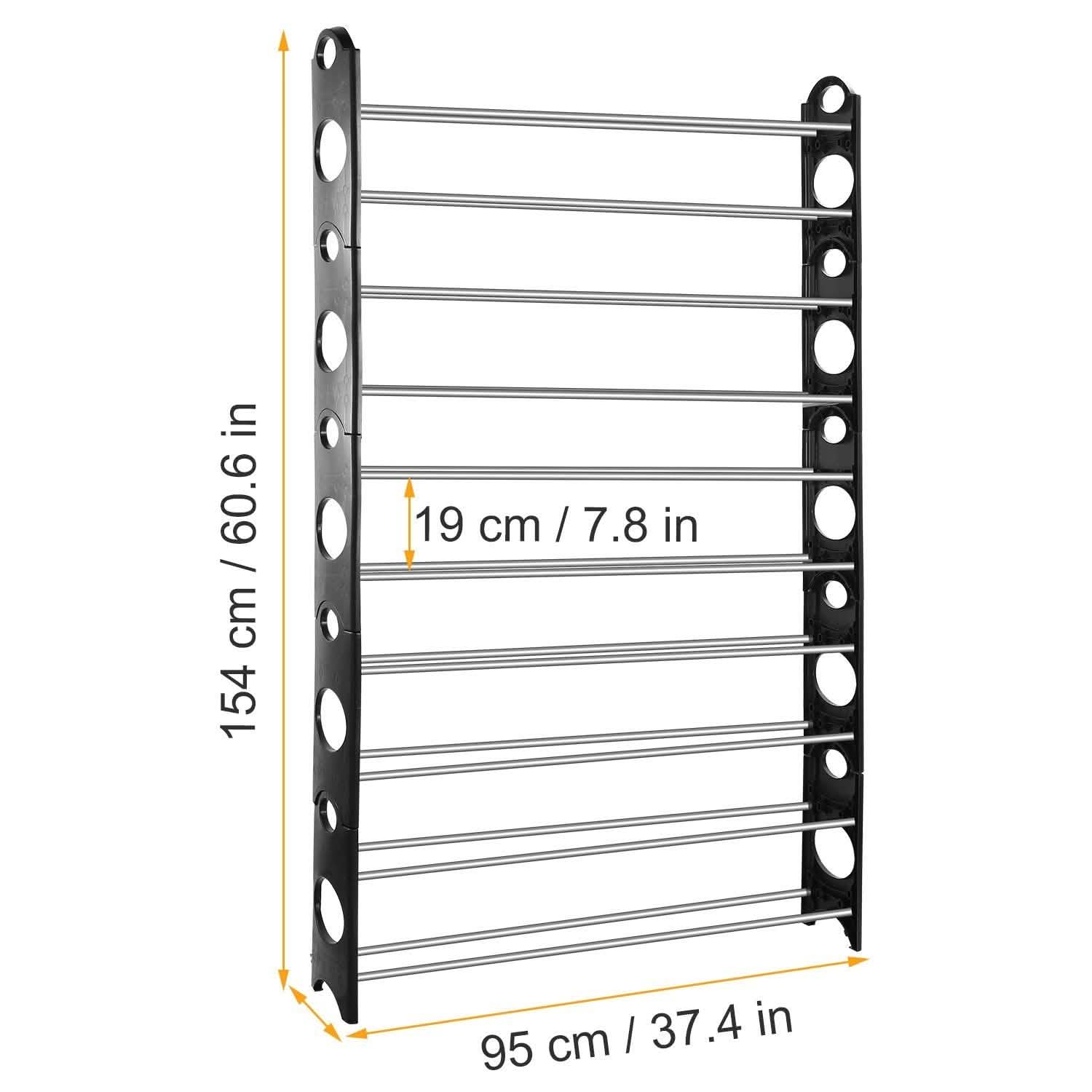 50-Pair Shoe Rack Storage Organizer 10-Tier Portable Wardrobe Tower Storage & Organization - Tophatter Daily Deals