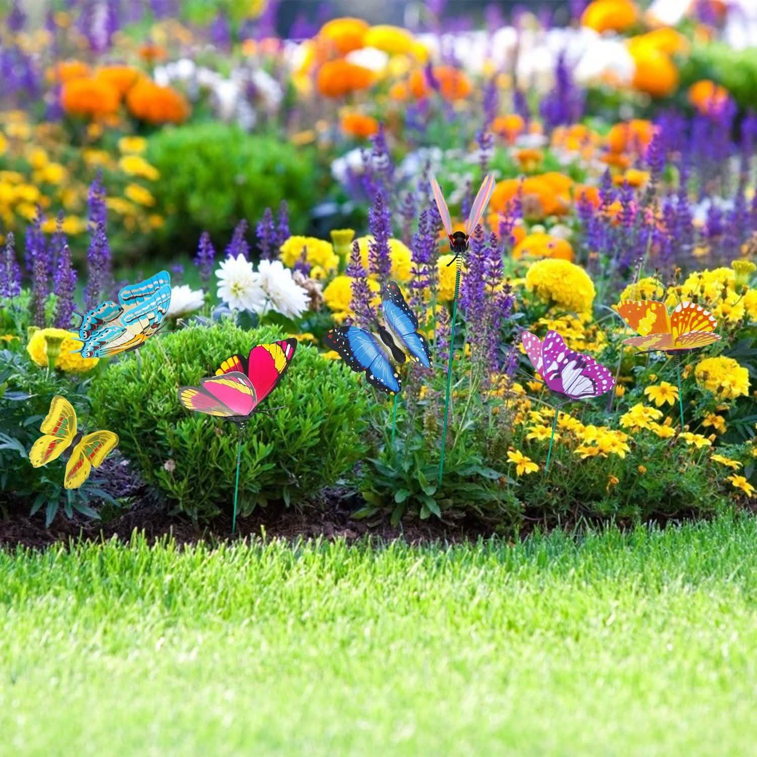 50-Piece: Butterfly Stake Ornament Garden & Patio - Tophatter Daily Deals