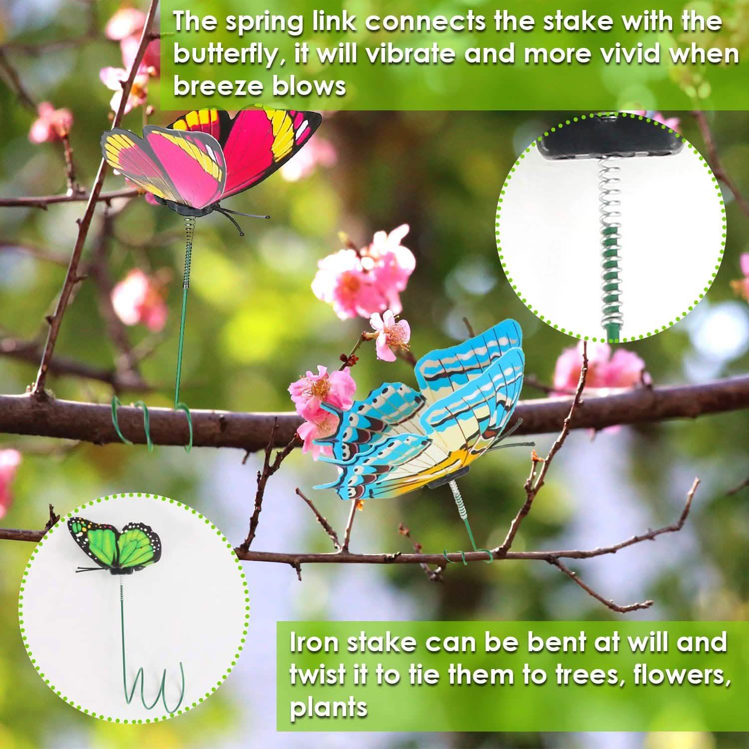 50-Piece: Butterfly Stake Ornament Garden & Patio - Tophatter Daily Deals