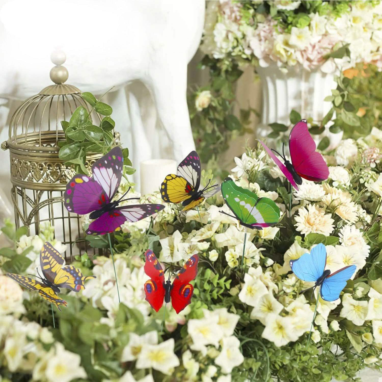50-Piece: Butterfly Stake Ornament Garden & Patio - Tophatter Daily Deals