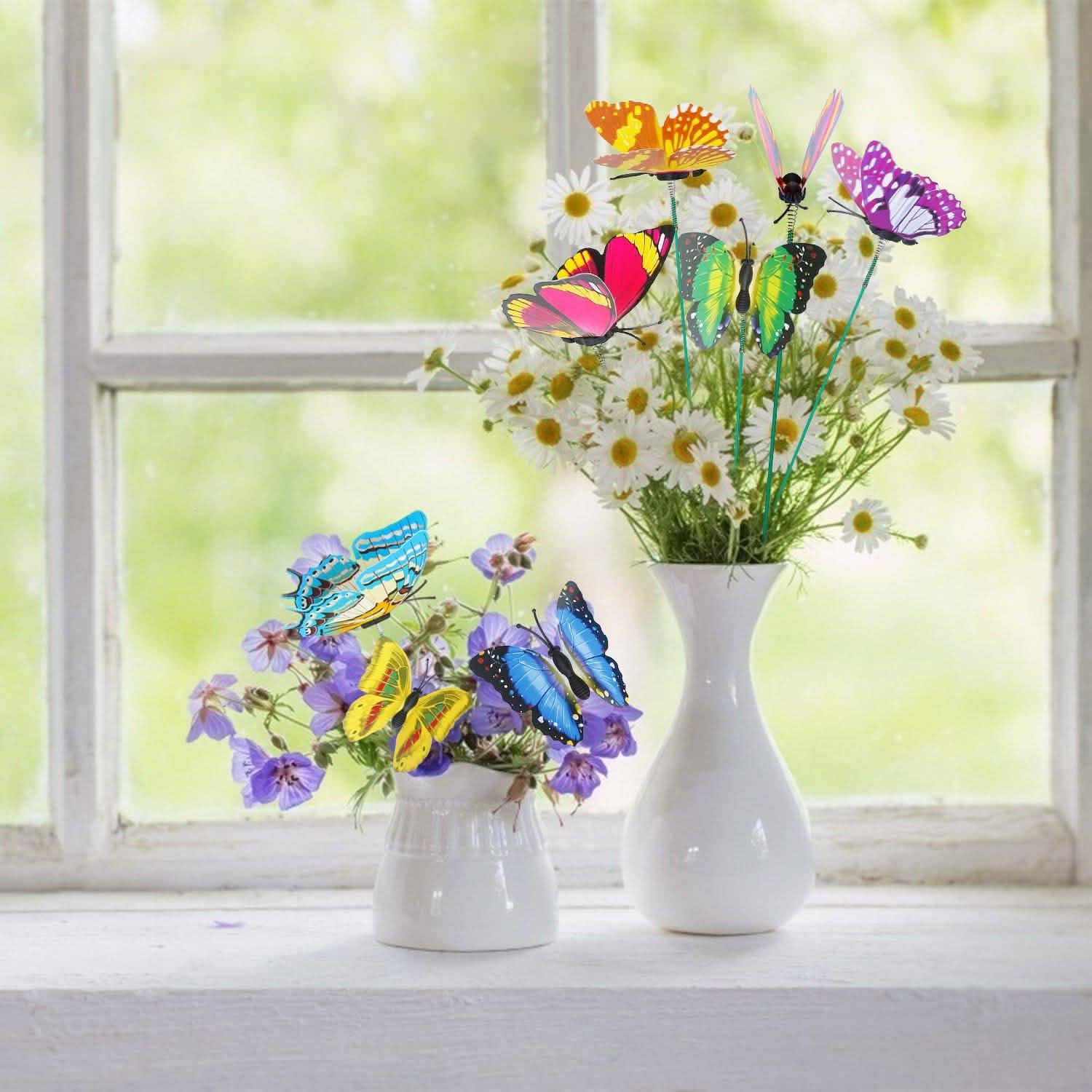 50-Piece: Butterfly Stake Ornament Garden & Patio - Tophatter Daily Deals