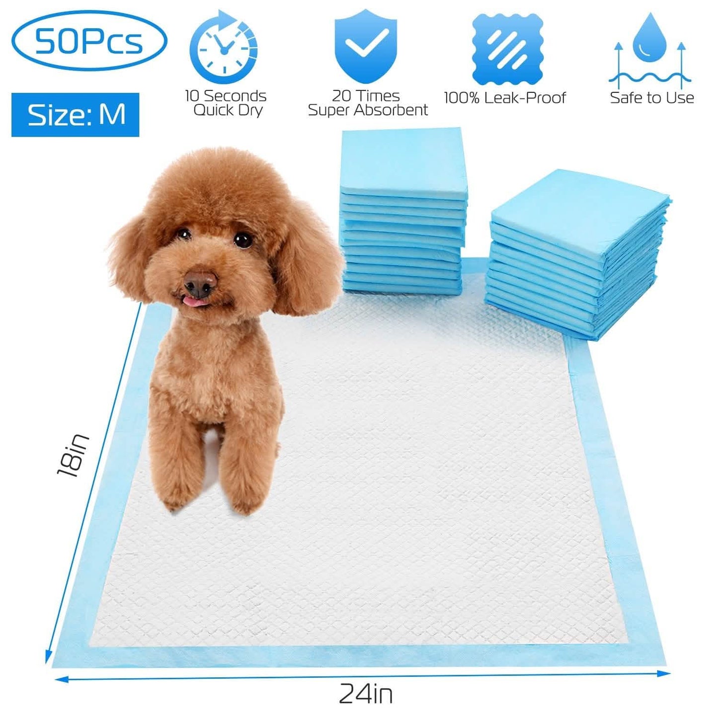 50-Piece: Dog Training Pads Pet Supplies - Tophatter Daily Deals