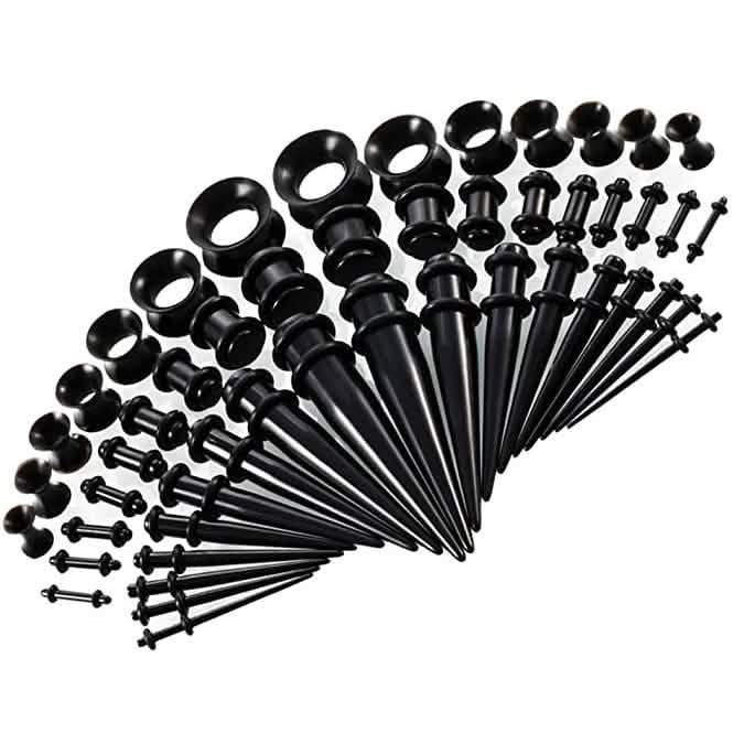 50-Piece: Ear Stretching Kit Black Beauty & Personal Care - Tophatter Daily Deals