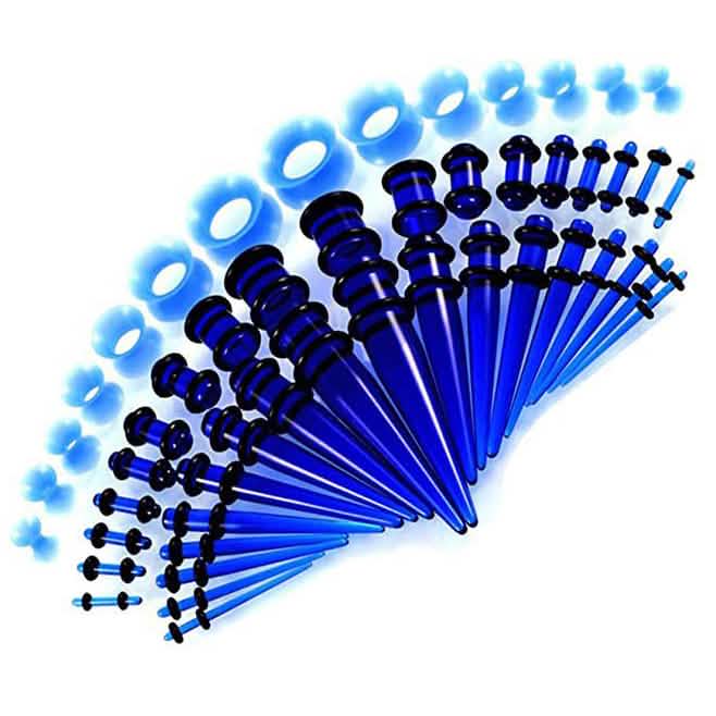 50-Piece: Ear Stretching Kit Blue Beauty & Personal Care - Tophatter Daily Deals