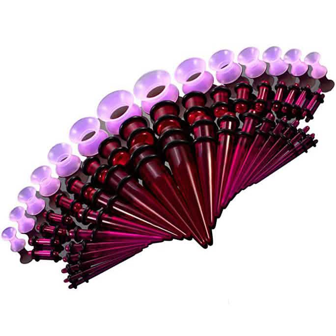 50-Piece: Ear Stretching Kit Purple Beauty & Personal Care - Tophatter Daily Deals