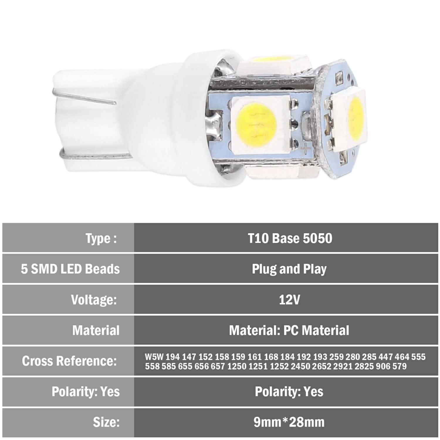 50-Piece: LED Car Light Bulbs Automotive - Tophatter Daily Deals