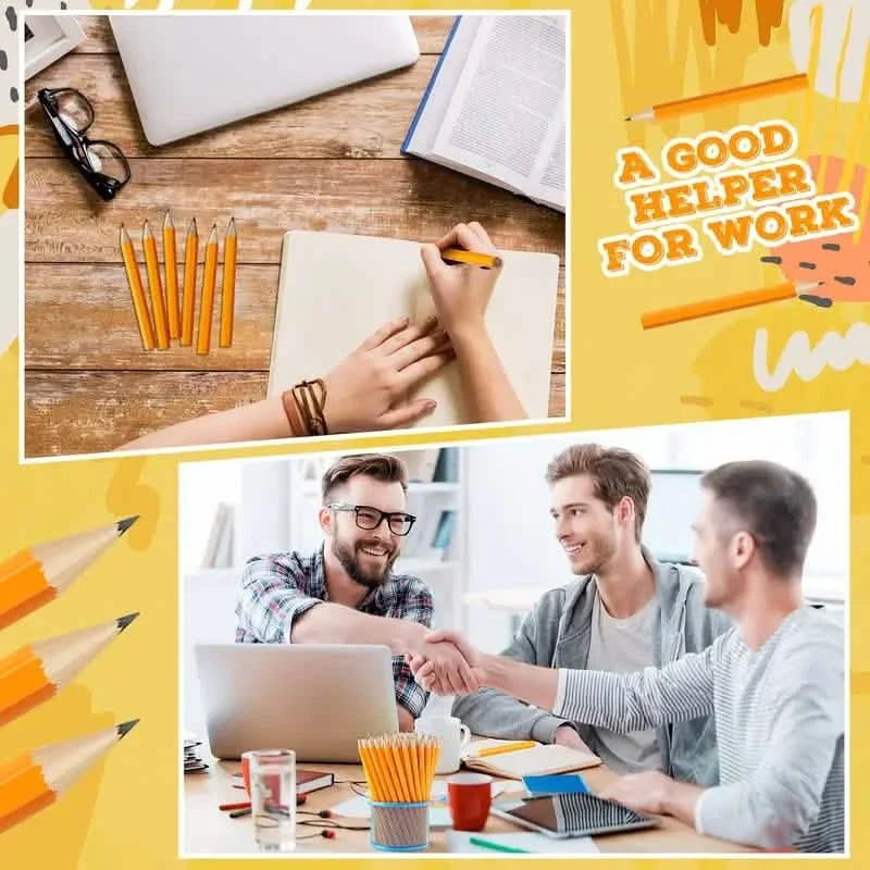 50-Pieces: 3.5" Hexagonal Golf Pencils - HB Yellow, Pre-Sharpened School, Office & Art Supplies - Tophatter Daily Deals