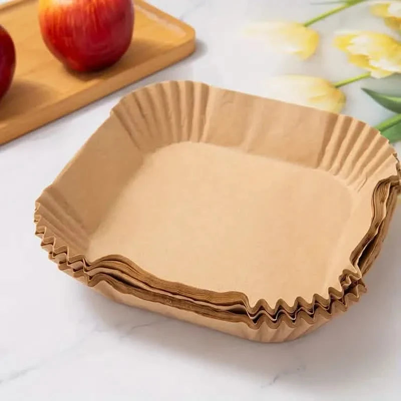 50-Pieces: Disposable Paper Liners For Air Fryer Suitable For 2 - 8 Quarts Kitchen Tools & Gadgets - Tophatter Daily Deals