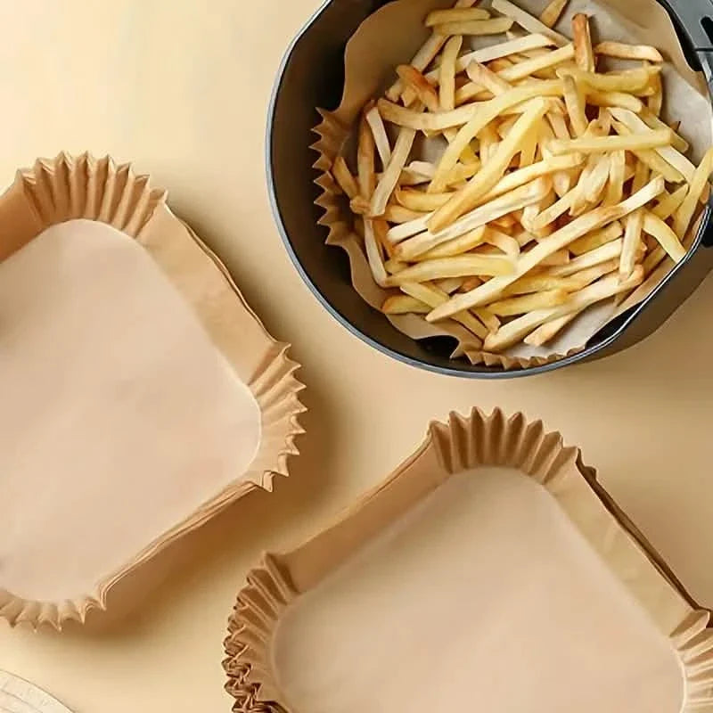 50-Pieces: Disposable Paper Liners For Air Fryer Suitable For 2 - 8 Quarts Kitchen Tools & Gadgets - Tophatter Daily Deals