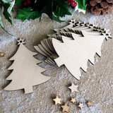 50-Pieces: Wooden Mini Christmas Tree Small Pendant Seasonal Decor - Tophatter Daily Deals