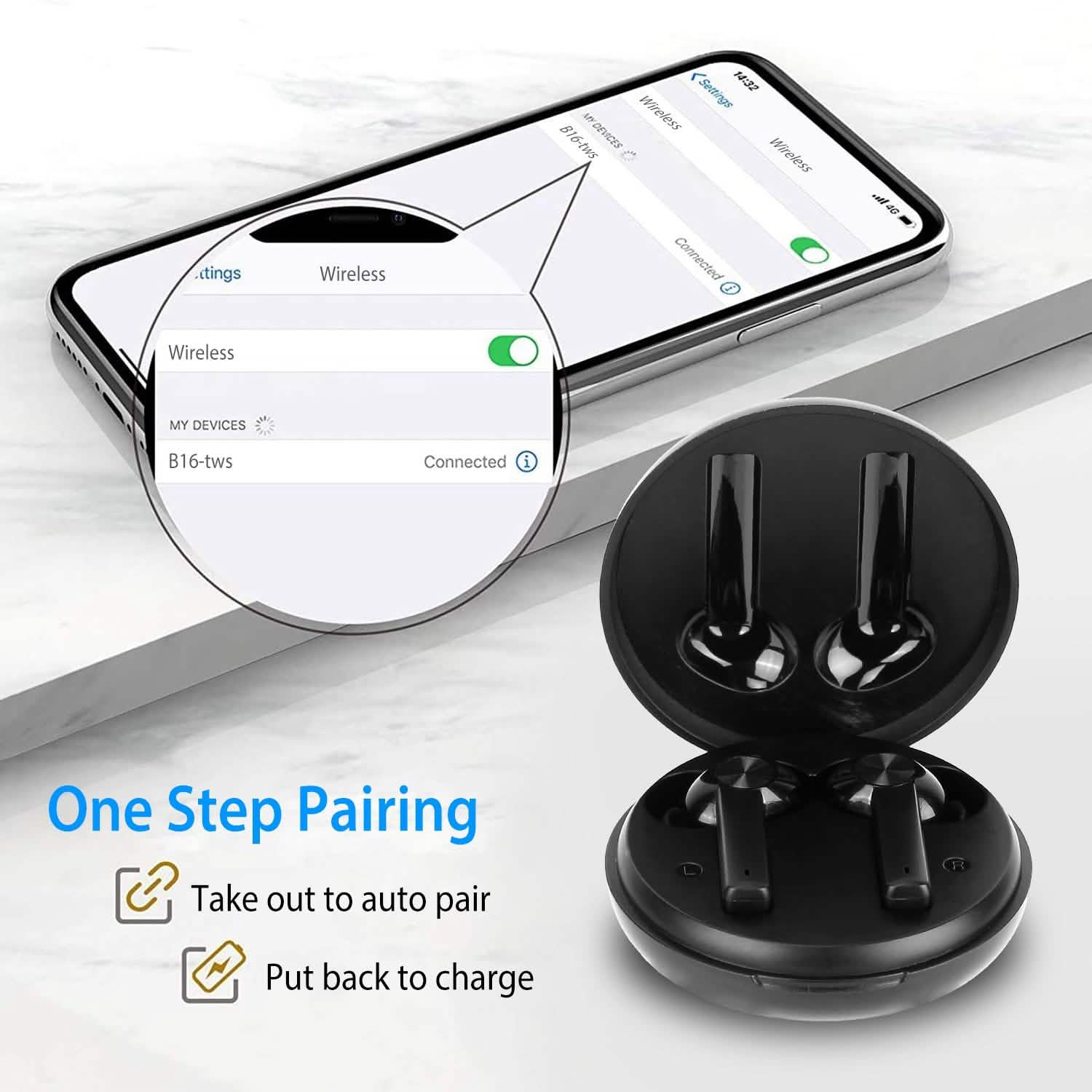 5.0 TWS Wireless Earbuds Headphones - Tophatter Daily Deals