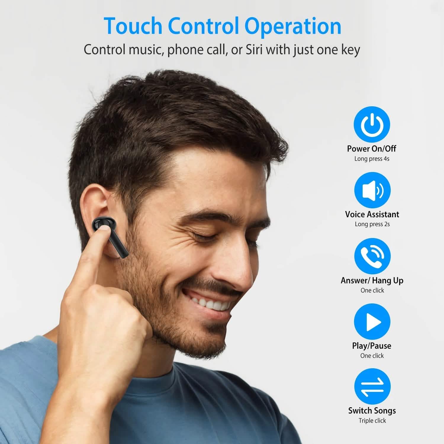 5.0 TWS Wireless Earbuds Headphones - Tophatter Daily Deals