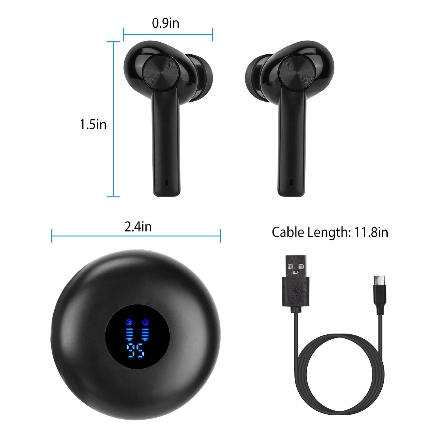 5.0 TWS Wireless Earbuds Headphones - Tophatter Daily Deals