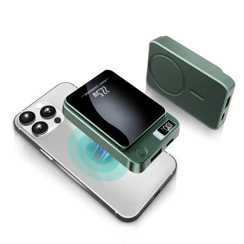 5000mAh Magnetic Wireless Charging Bank 22.5W Fast Charging Power Bank - Tophatter Daily Deals