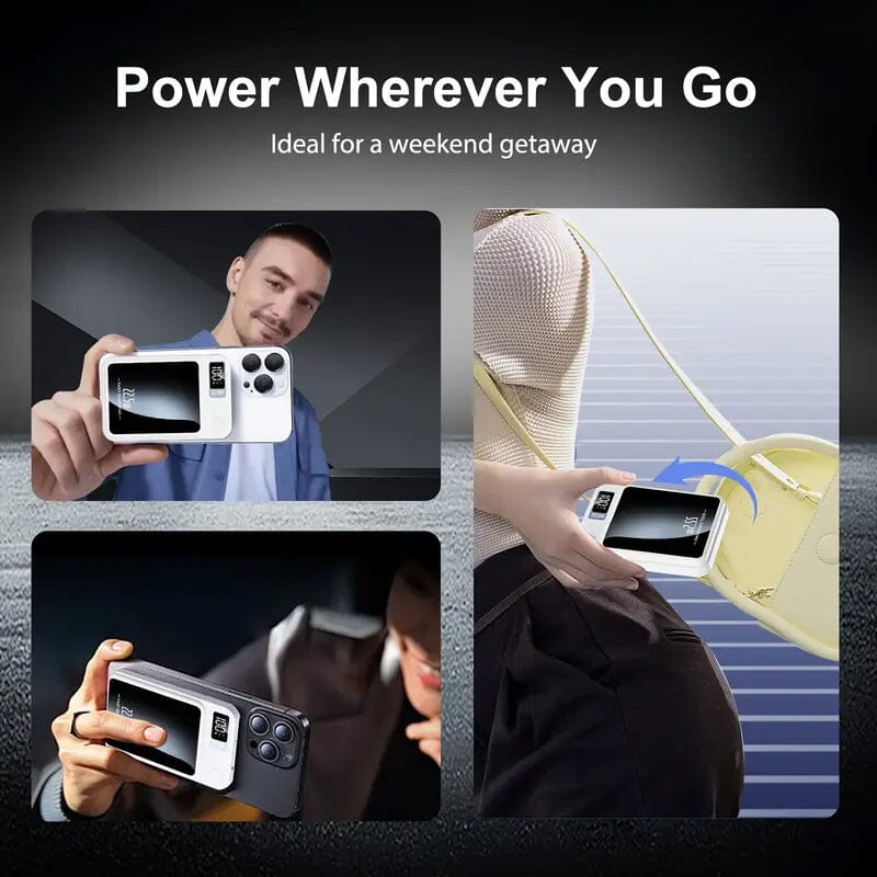 5000mAh Magnetic Wireless Charging Bank 22.5W Fast Charging Power Bank - Tophatter Daily Deals