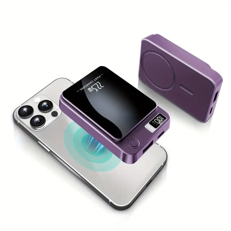 5000mAh Magnetic Wireless Charging Bank 22.5W Fast Charging Power Bank - Tophatter Daily Deals