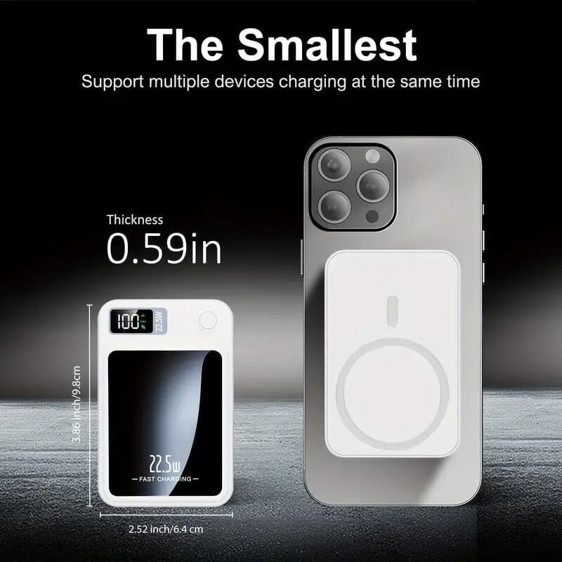 5000mAh Magnetic Wireless Charging Bank 22.5W Fast Charging Power Bank - Tophatter Daily Deals