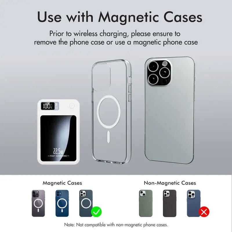5000mAh Magnetic Wireless Charging Bank 22.5W Fast Charging Power Bank - Tophatter Daily Deals