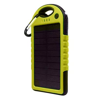 5,000mAh Water-Resistant Solar Smartphone Charger Yellow Power Bank - Tophatter Daily Deals