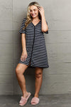 MOON NITE Button Down Sleepwear Dress Stripe Sleep Dresses - Tophatter Daily Deals