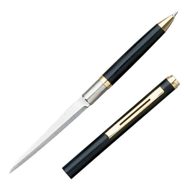 Elegant Ink Pen Knife with Plain Edge Black - TOPHATTER'S ARMORY DEALS Collectible Weapons - Tophatter Daily Deals