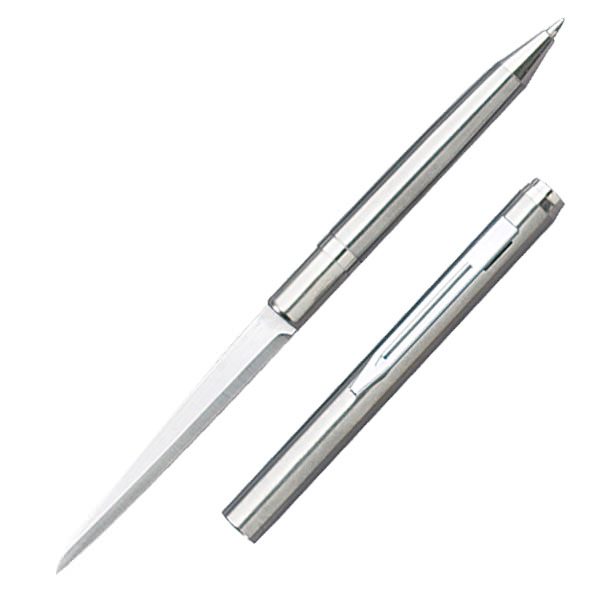 Silver Ink Pen Knife with Plain Edge - Tophatter's Guns'N'Weapons Store Collectible Weapons - Tophatter Daily Deals