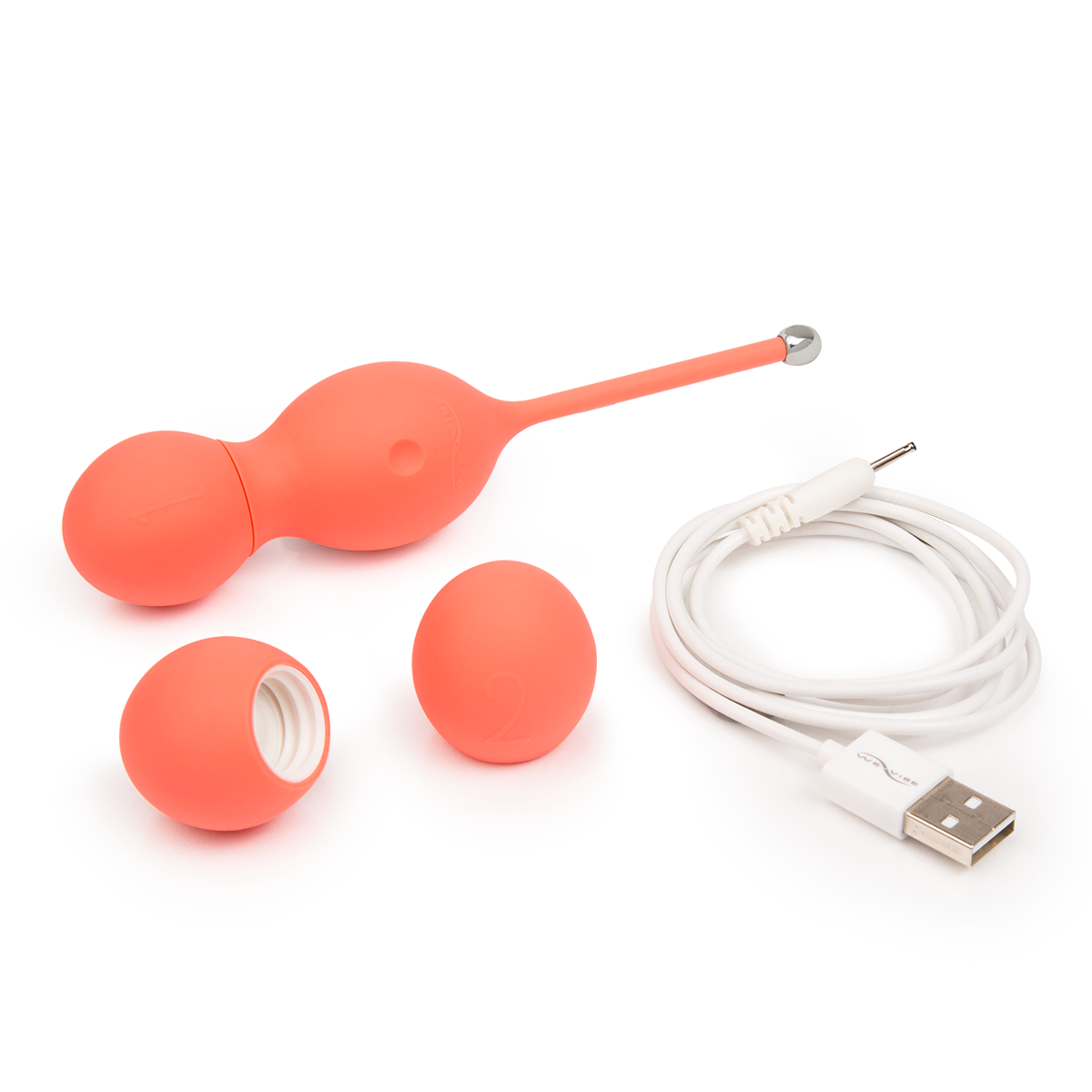 We-Vibe Bloom Vibrating Kegel Love Balls in Coral Remote Control Love Eggs - Tophatter Daily Deals
