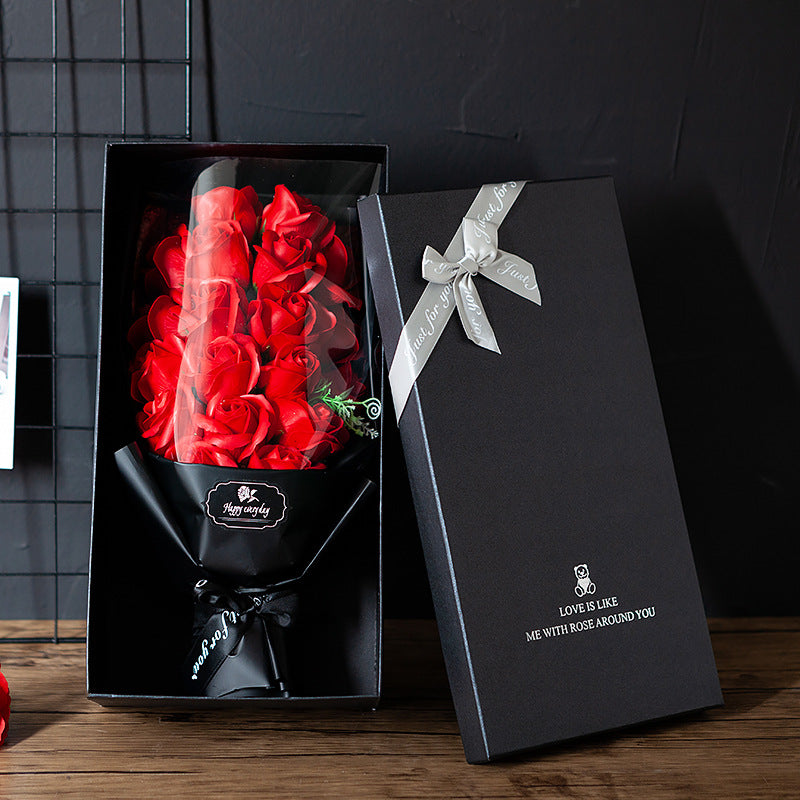 18 soap roses bouquet gift box Red Q18 flowers 0 - Tophatter Daily Deals