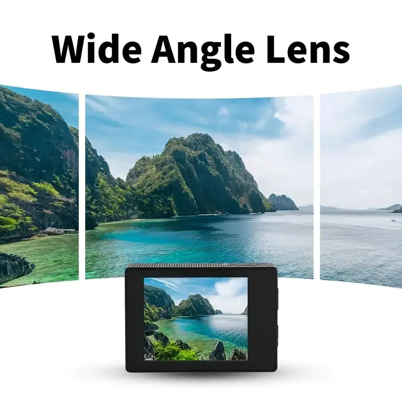 Ultra HD 1080P Action Camera – 140° Wide Angle, Fisheye Lens, LCD Display Cameras & Drones - Tophatter Daily Deals