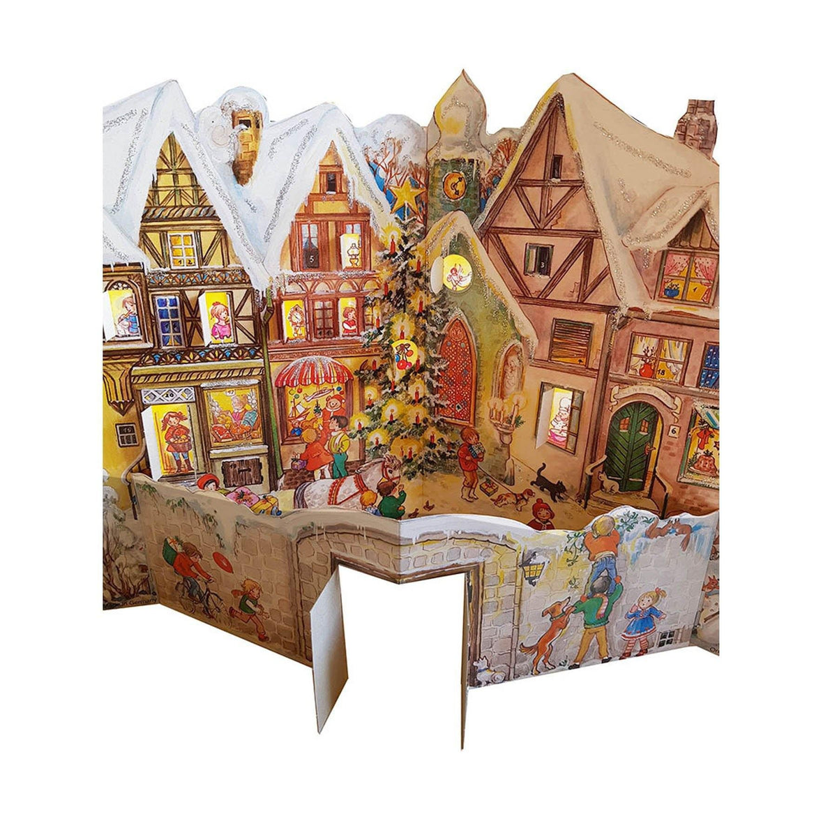 At the City Wall | 3D Freestanding Traditional Christmas Paper Advent Calendar Advent Calendar - Tophatter Daily Deals