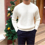 Warm Men's Knit Sweater - Crewneck Cable Panel, Wool Winter 3D Changing Face Moving Picture Frame - Tophatter Daily Deals
