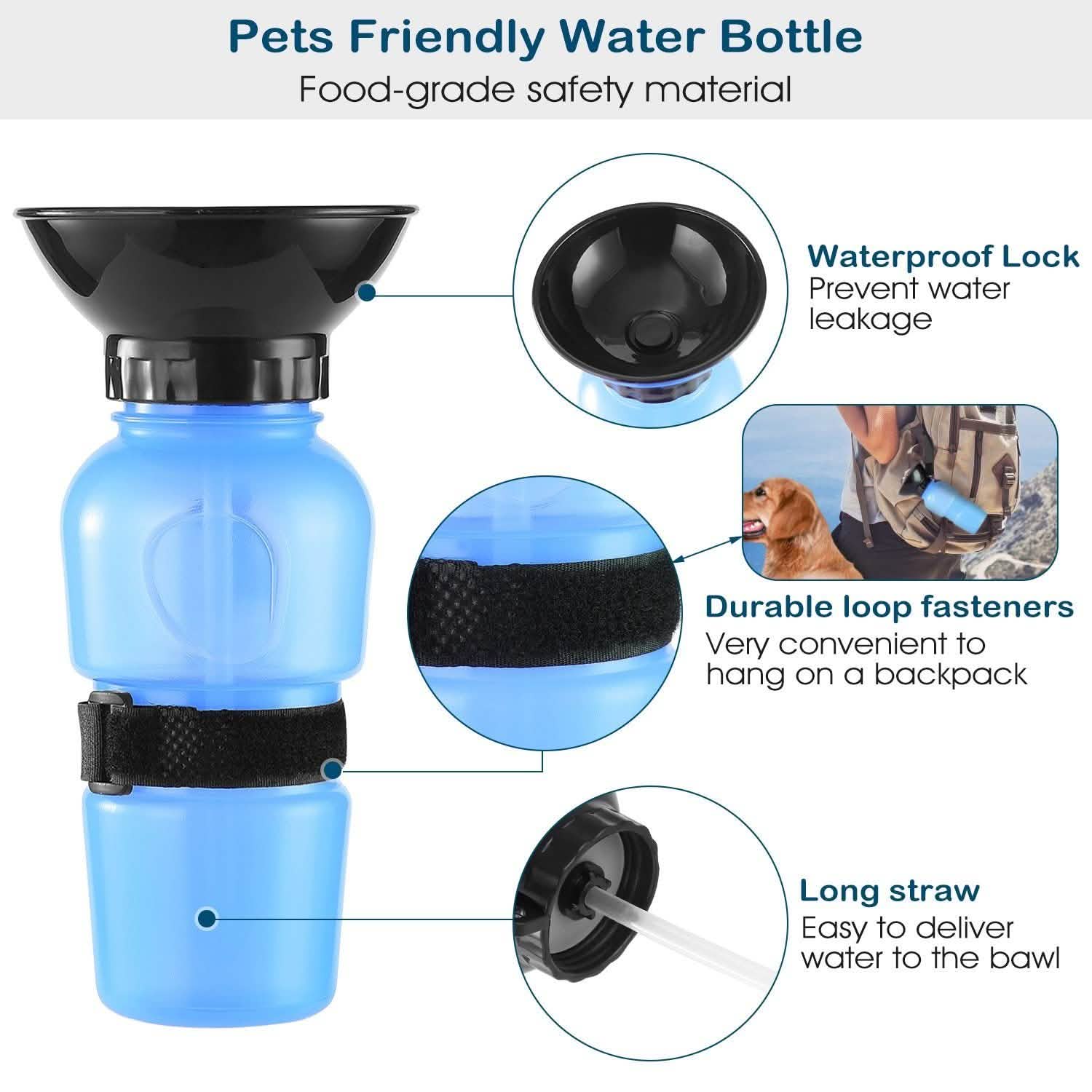 500ml Pet Water Bottle Portable Water Cup Pet Supplies - Tophatter Daily Deals