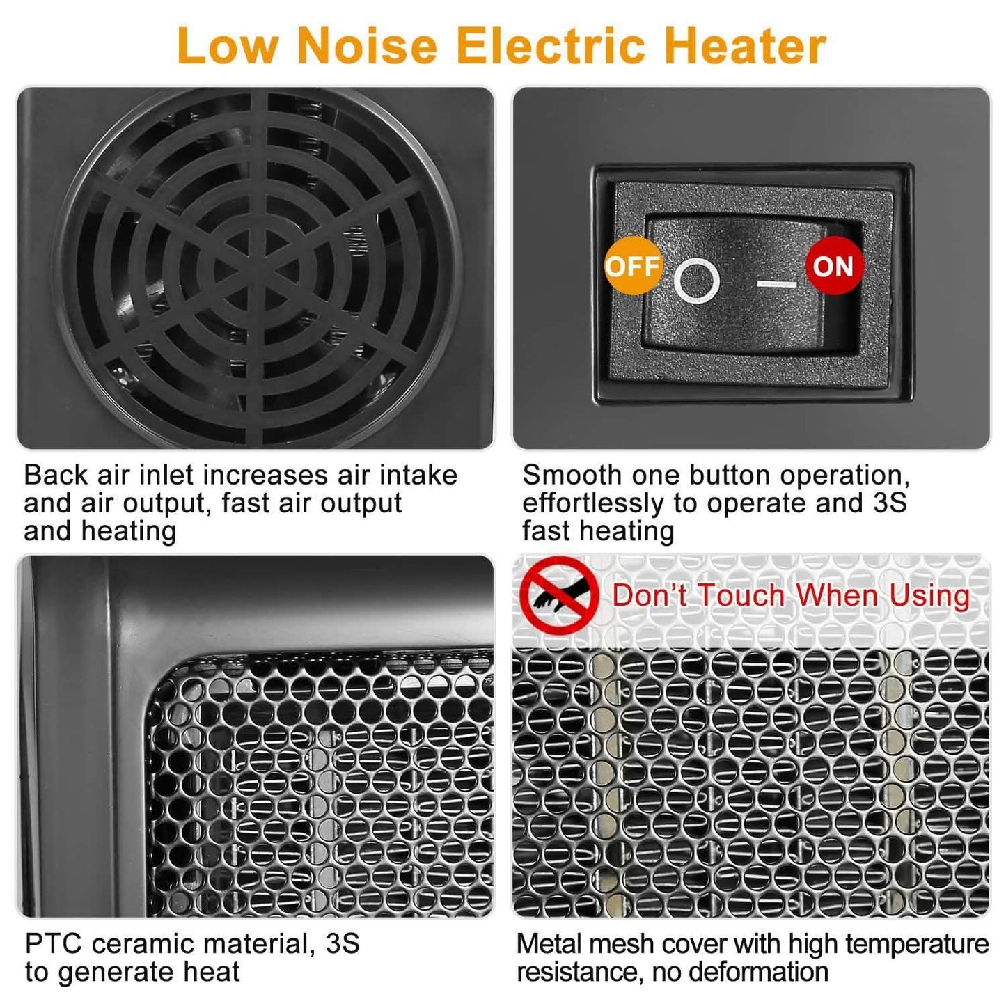 500W Ceramic Portable Electric Heater Household Appliances - Tophatter Daily Deals