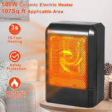 500W Ceramic Portable Electric Heater Household Appliances - Tophatter Daily Deals