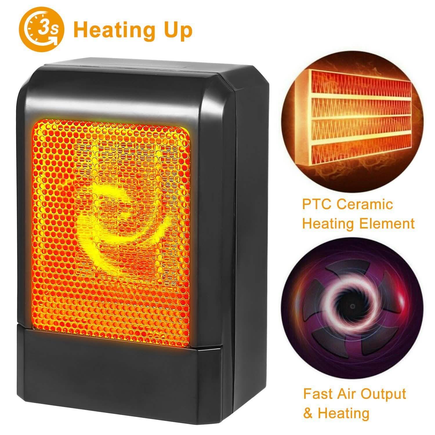 500W Ceramic Portable Electric Heater Household Appliances - Tophatter Daily Deals