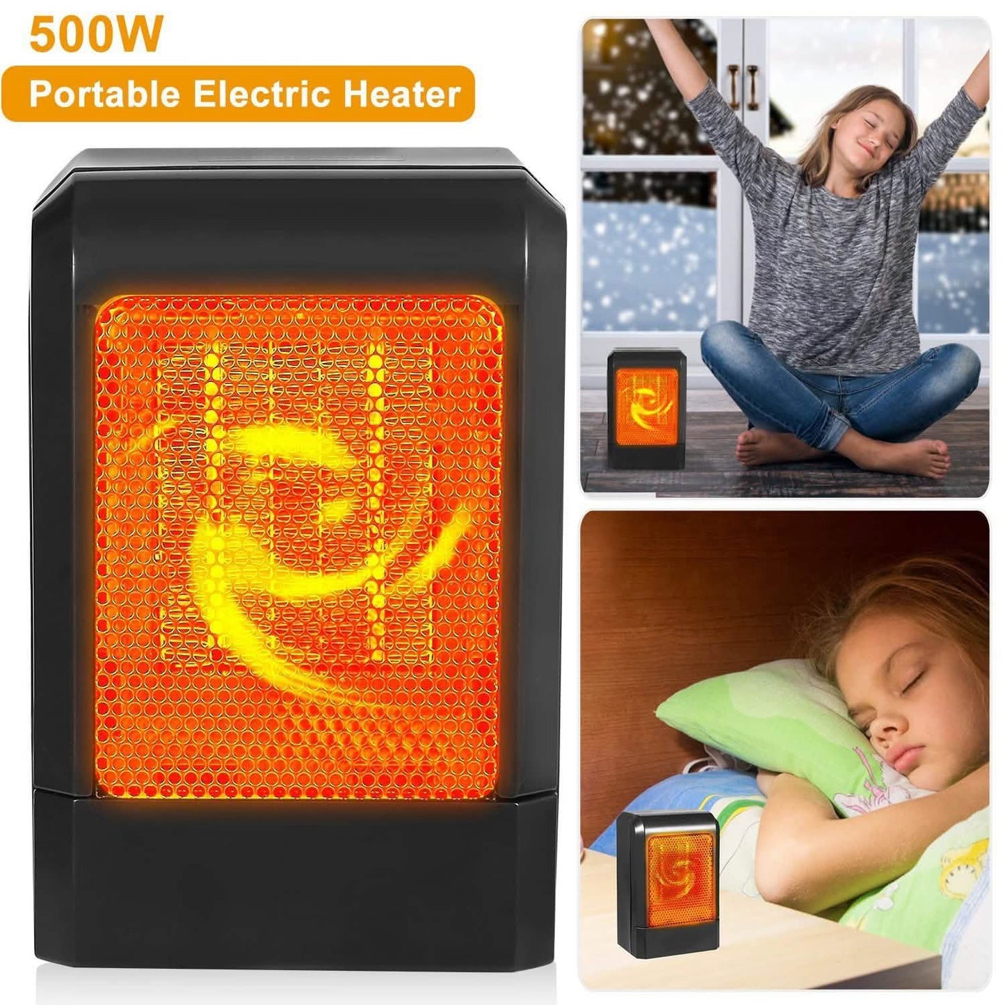 500W Ceramic Portable Electric Heater Household Appliances - Tophatter Daily Deals