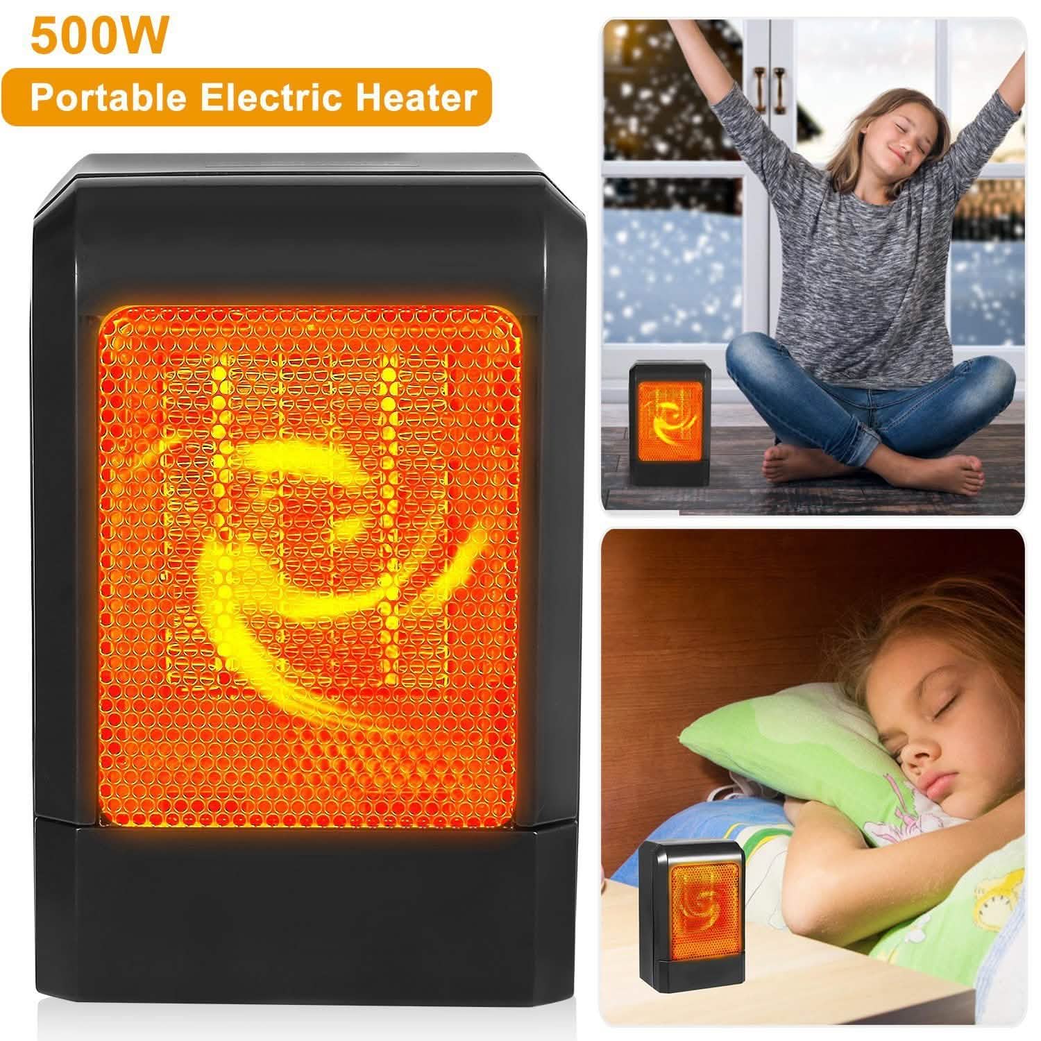 500W Ceramic Portable Electric Heater Household Appliances - Tophatter Daily Deals