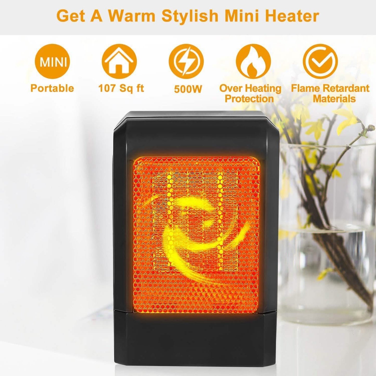 500W Ceramic Portable Electric Heater Household Appliances - Tophatter Daily Deals