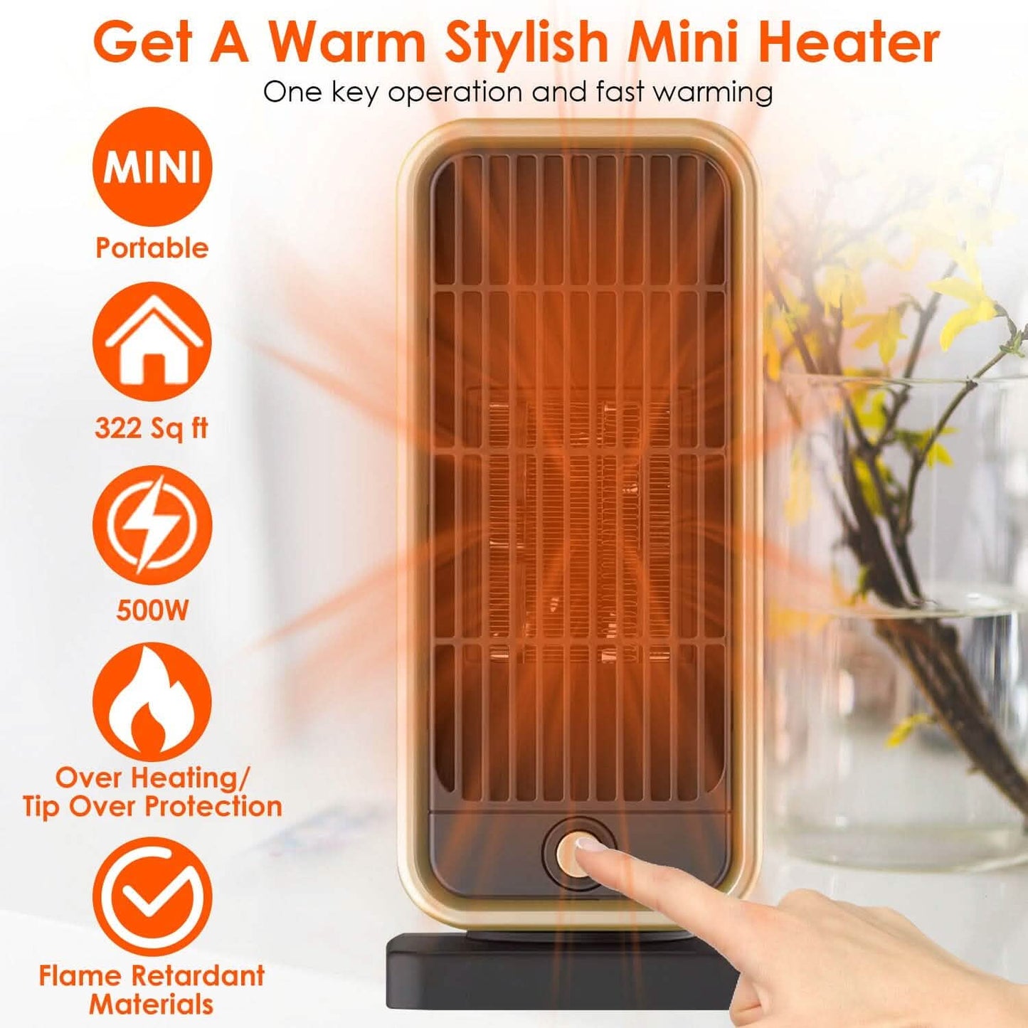 500W Portable Electric Heater Household Appliances - Tophatter Daily Deals